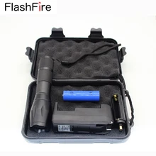 

G700 flashlight CREE XM-L T6 3800Lm waterproof 5 modes Zoomable focus led flashlight torch light+18650+Charger+Gift Box