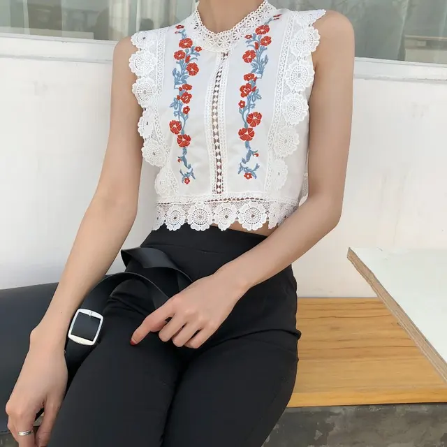 Damska koronkowa kamizelka bez rękawów Casual Tank bluzka w stylu Vintage haft koronki na co dzień miękkie topy kobiet Ma457 tanie tanio Kobiety Poliester COTTON Szyfonowa Tank tops REGULAR Floral women tank tops Mairuker women summer tank tops polyester chiffon Damska koronkowa kamizelka bez rękawów Casual Tank bluzka w stylu Vintage haft koronki na co dzień miękkie topy kobiet Ma457 tanie tanio Kobiety Poliester COTTON Szyfonowa Tank tops REGULAR Floral women tank tops Mairuker women summer tank tops polyester chiffon