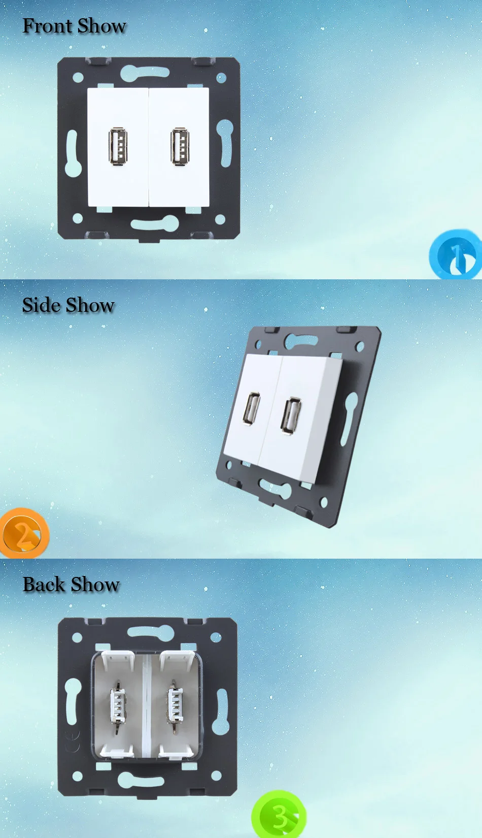 WELAIK Padrão DA UE Parede Tomada USB