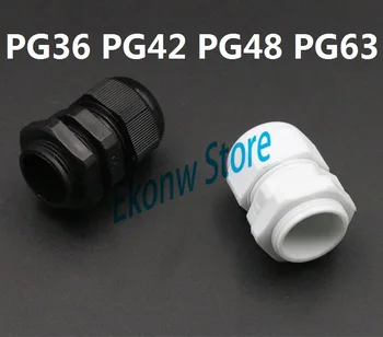 

5PCS High quality IP68 PG36 PG42 PG48 for Cable CE Waterproof Nylon Plastic Cable Gland Connector include O-Rings or Flat gasket