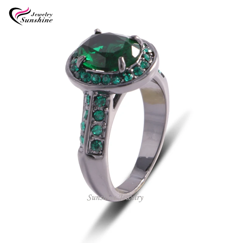 Big Promotion! New Trendy Unique Black Gold Filled Wedding Rings Fine Jewelry Women’s Party Ring