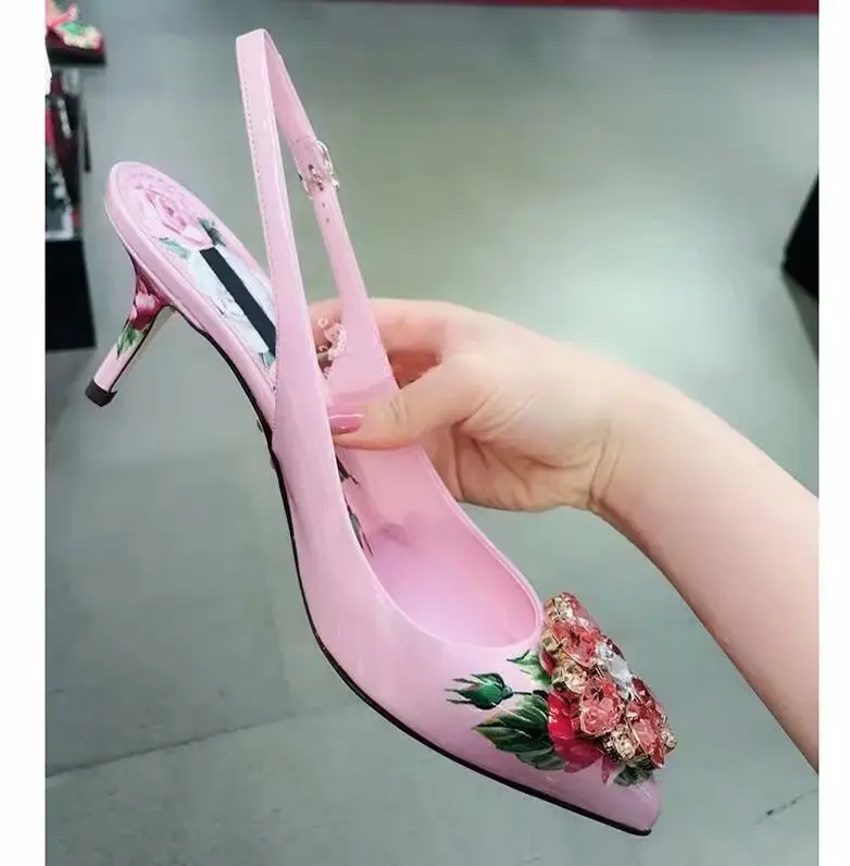 floral slingback pumps