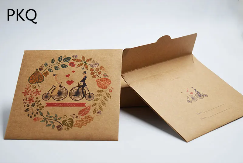 

10pcs Kraft CD Paper Case Box CD Sleeves Discs DVD Packaging Bag Box CD Case Cover Invitation Card Envelope for Wedding Party