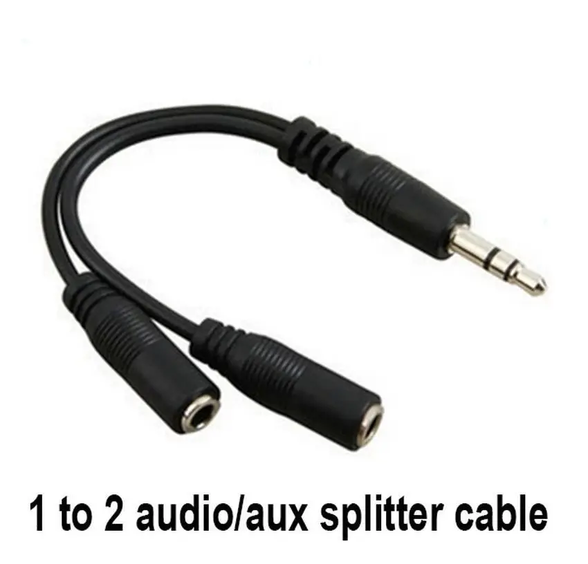 1 to 2 Audio Conversion Cable 3 5mm 1 Male To 2 Female Headphone Jack Y Splitter Audio Adapter Cable Wholesale 100PCS LOT