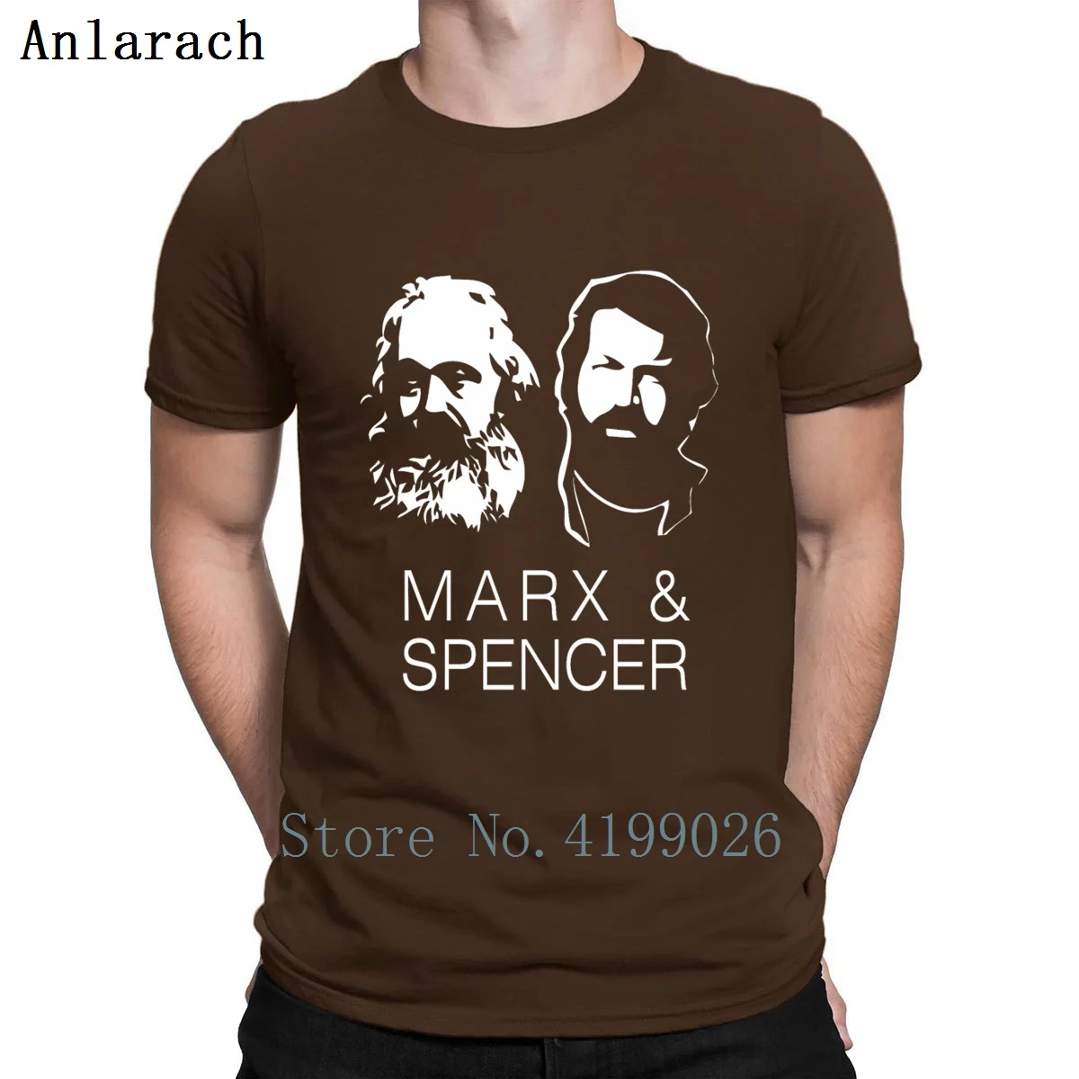 Футболка Marx Spencer из комичного хлопка с круглым вырезом; Новинка; Оригинальная летняя рубашка с защитой от морщин - Цвет: coffee