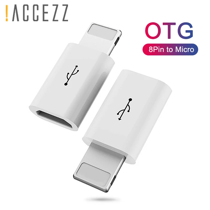 ! ACCEZZ 3 шт. USB OTG адаптер Micro Женский 8 контактный разъем для iPhone 6 7 X Plus XS XR Быстрая