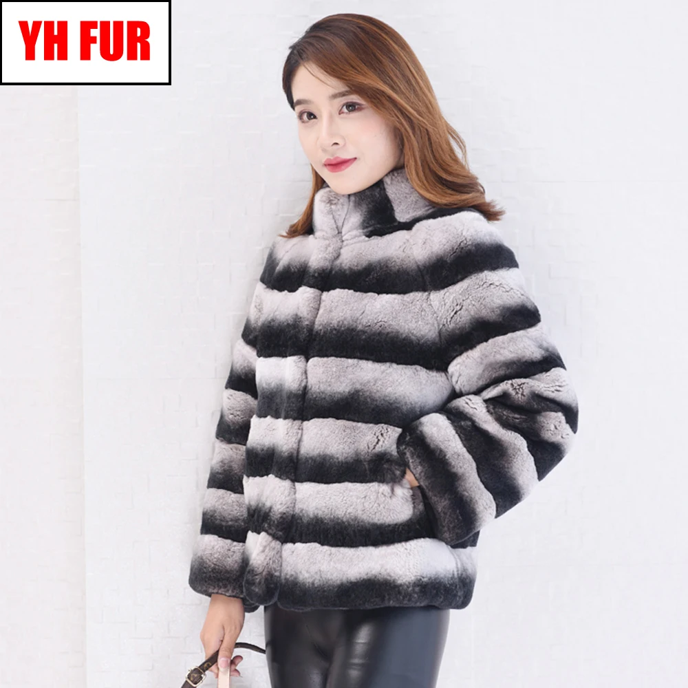

2019 Quality Autumn Winter Women Real Rex Rabbit Fur Coat Real Rex Rabbit Fur Short Jacket 100% Natural Rex Rabbit Fur Overcoat