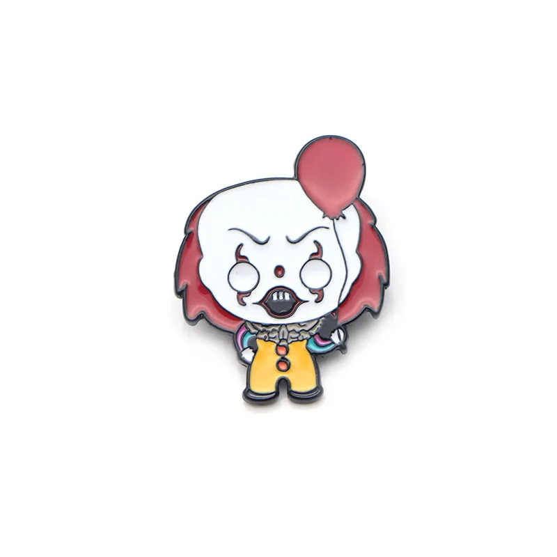 P2985 дунманли Стивен Кинг это мы все плаваем здесь Pennywise Джокер Эмаль Булавка И Броши Булавки на лацкан значок фанатов подарок - Окраска металла: 1