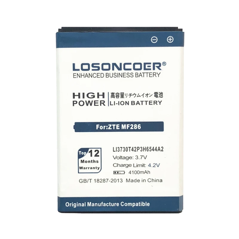 LOSONCOER 4100 мАч Li3730T42P3h6544A2 для zte MF286 MF96 MF96U Z289L для T-mobile Sonic 2,0 Батарея