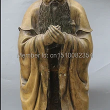 2" Китайский Бронзовый Известный Истории философ Конфуций Kong Zi Kongzi Статуя Бога