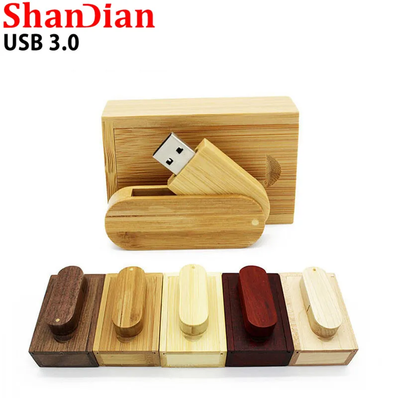 SHANDIAN LOGO customized Wooden USB 3.0+ wooden box USB Flash Drive pendrive 4GB 16G 32GB Memory