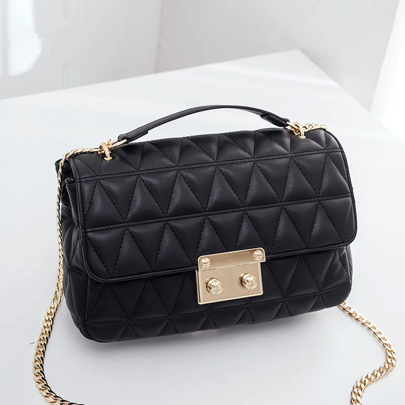 

2019 Goddess of Elegance Luxury Sheepskin Handbag Women Chain Plaid Quilted Women Chain Shoulder Bag Sac A Main