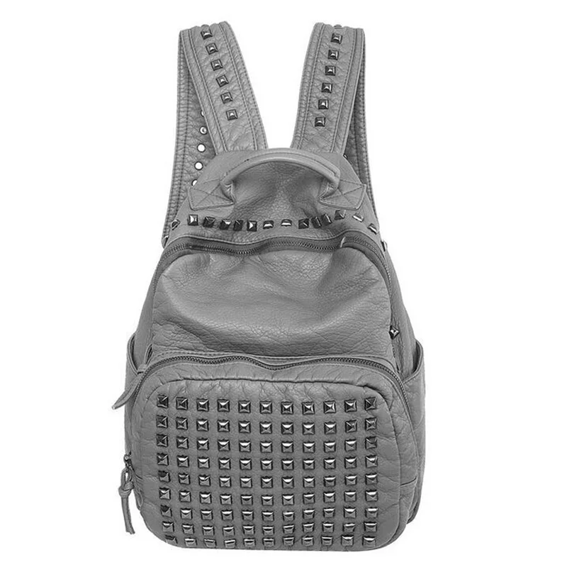 

Yirenfang Backpack Women Rivet Small Pu Leather Student Fashion School Bags For Teenagers Girl Famous Brand Women Backpack