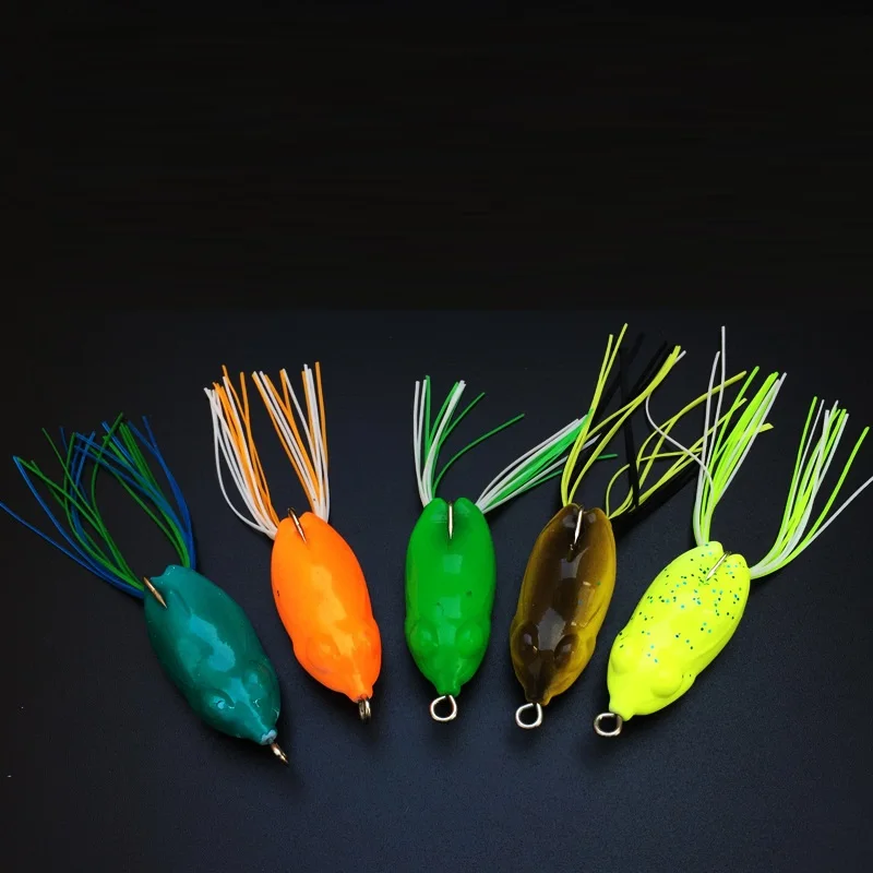 4cm 5g Popper Frog Lures Soft Baits For Snakehead Bass Lures Frog Fishing Floating Topwater drop ship