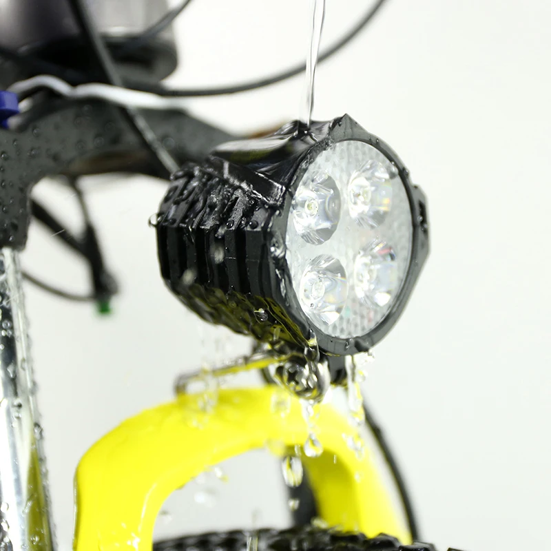 Elektrische Fahrrad светодиодный Scheinwerfer 12 Вт 36 в 48 в 72 в Wasserdichte E Fahrrad спереди Licht Taschenlampe 4 lichter mit Рог мех