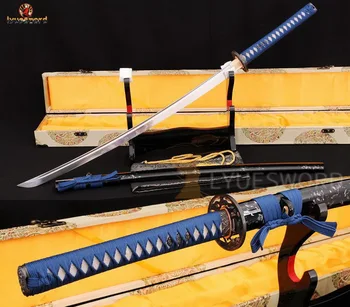 

LYUESWORD Handmade KATANA Japanese Samurai Sword Full Tang Heat Treated Blade Sharp 1060 Carbon Steel Can Cut Bamboo Real