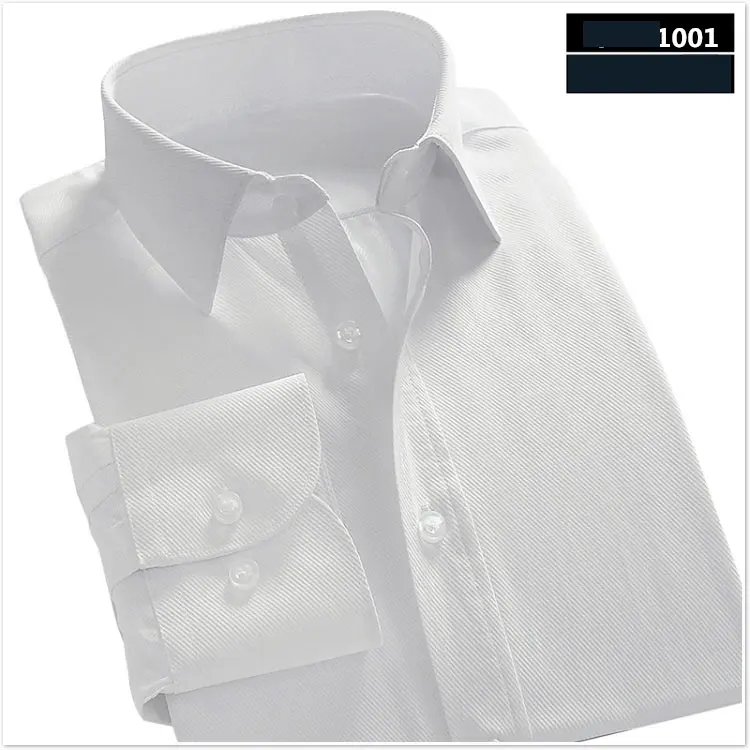 Mwxsd, мужская деловая рубашка, летняя, повседневная, мужская, с длинным рукавом, официальная, свадебная рубашка, мужская, облегающая, платье, рубашка, большой размер M-5XL - Цвет: 1001