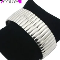 Hot Sale Elegant Classic Stainless Steel Silver Friendship Bracelets Gourmettes Bijoux European Style Bracelets for Women