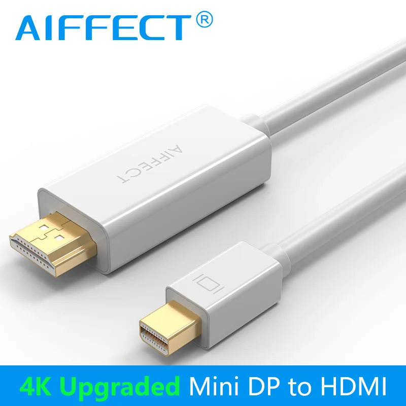 AIFFECT 4K Mini DP to HDMI Cable Mini DisplayPort Thunderbolt Display Adapter for Macbook Pro Air Projector Camera TV Support 3D цена AIFFECT 4K Mini DP to HDMI Cable Mini DisplayPort Thunderbolt Display Adapter for Macbook Pro Air Projector Camera TV Support 3D цены онлайн