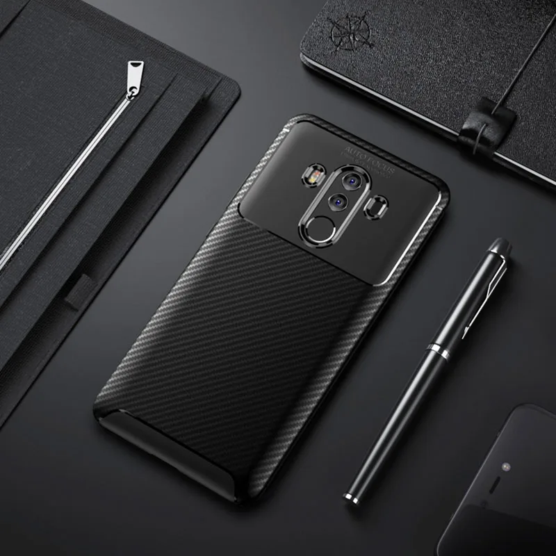 

Phone Case for Huawei Mate 10 Pro carbon fiber Matte Anti-knock soft tpu silicone Back Cover for Mate 10 Shockproof Armor shell