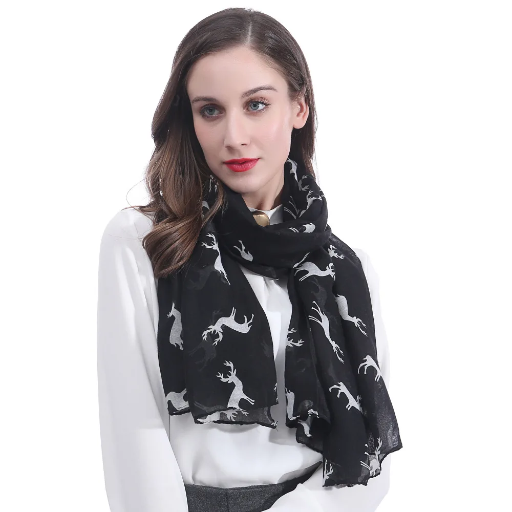 

Cute Animal Deer Print Scarf Wrap Christmas Gift