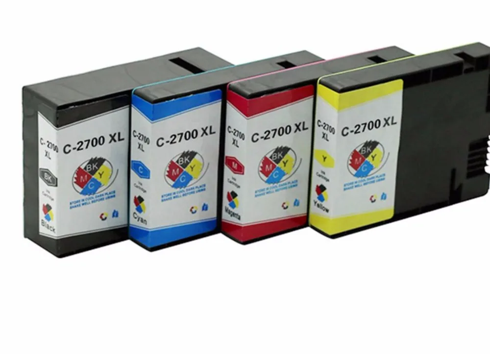4 шт./компл. Цвет чернильный картридж PGI 2700XL BK C M Y совместим с Canon MAXIFY MB5070 MB5370 iB4070