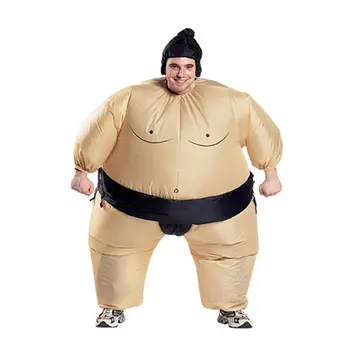 

Adult Inflatable Sumo Wrestler Costume Halloween Blow Up Novelty Fat Man Suite anime cosplay cartoon Free shipping