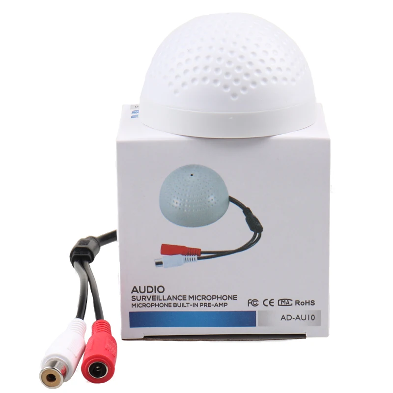 Мини аудио CCTV pick up микрофон для камеры безопасности RCA аудио выход высокое качество чувствительность в форме мяча для гольфа