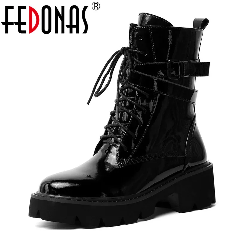 FEDONAS/2020 г. Зимние теплые удобные короткие ботинки женские ботильоны из
