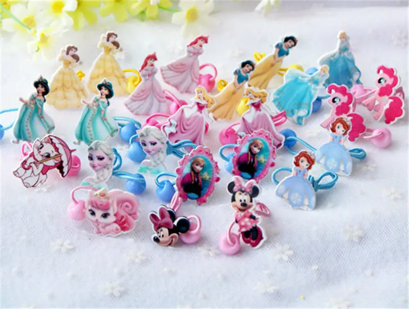 2pcs/lot Frozen Children's Doll Accessories Hair Accessories Cartoon Princess Minnie Sophia Hair rope 2pcs/lot Frozen Children's Doll Accessories Hair Accessories Cartoon Princess Minnie Sophia Hair rope