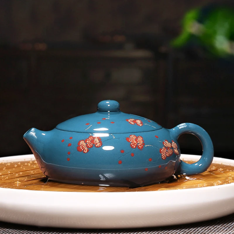 180 мл фиолетовая глина yixing чайник xishi 9 лунок НЕОБРАБОТАННАЯ руда Тянь Цин грязь с рисунком цветка сливы Чай посуда Чай церемонии зеленый чайники