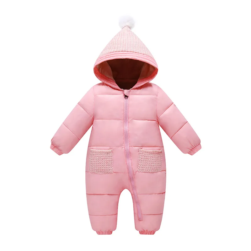weiqinniya Baby Girls Bodysuits Winter Hooded Bodysuit Girls Toddler
