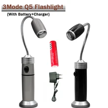 CREE Q5 LED Flashlight torch Maintenance Work Lamp / Magnet Work Examining Light / Working & Reading Light with 18650+charger