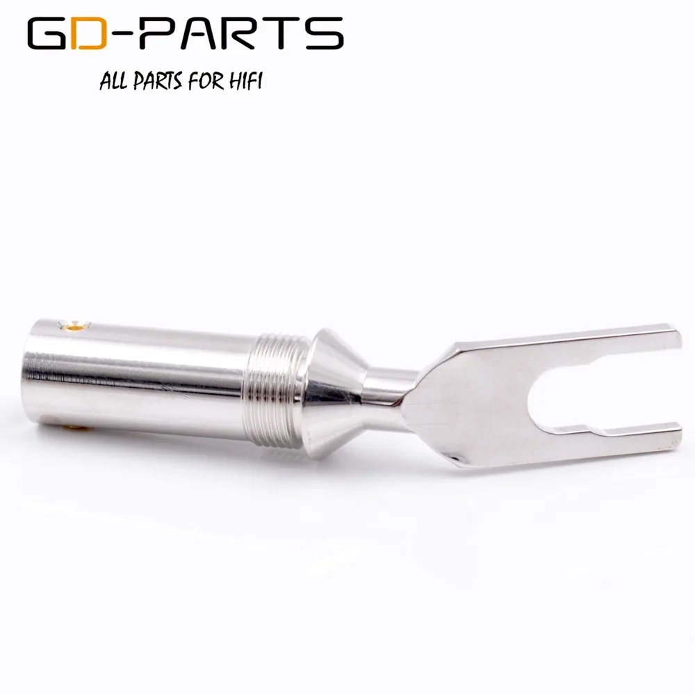 Plugue de Alta Fidelidade de Áudio Parafuso de Bloqueio de Ouro Viborg Orador Cobre Puro Spade Conector Amp Plugue Banana Garfo Faça Você Mesmo Ródio Banhado y - Image 6