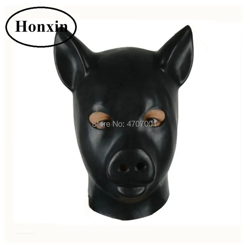 Latex fetish  pig mask_