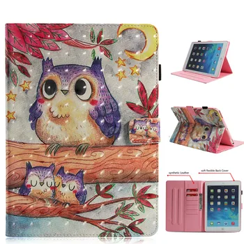 

Purple Owl Pattern PU and PC With Card Slot Cover Case for iPad 2017 2018 9.7 Air 1 2 Pro 9.7 10.5 Mini 1234 iPad 234