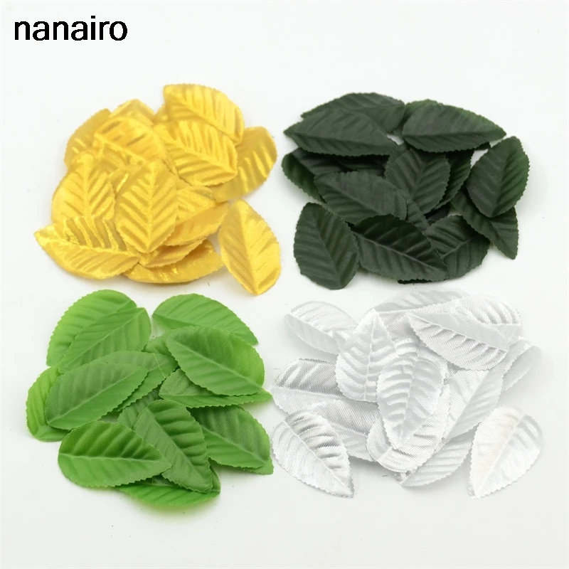 

4 Color 200pcs Artificial Silk Leaves Flower Leaves Nylon Stocking Flower Party Wedding decoration Scrapbooking Craft Wreath