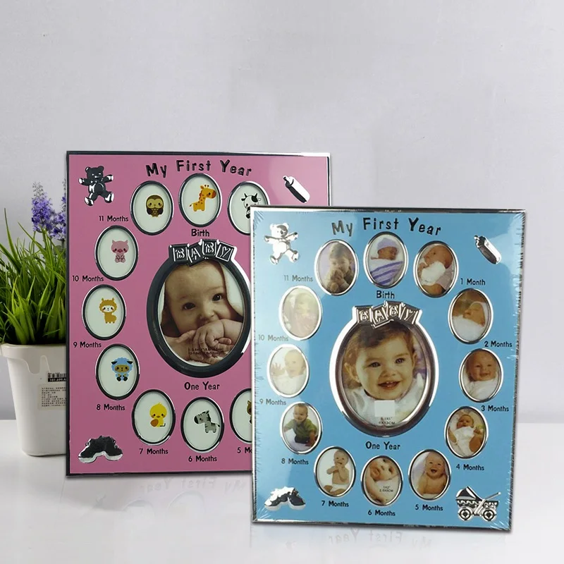 2020 1 12 Month Newborn Picture Frame Monthly Photo Metal