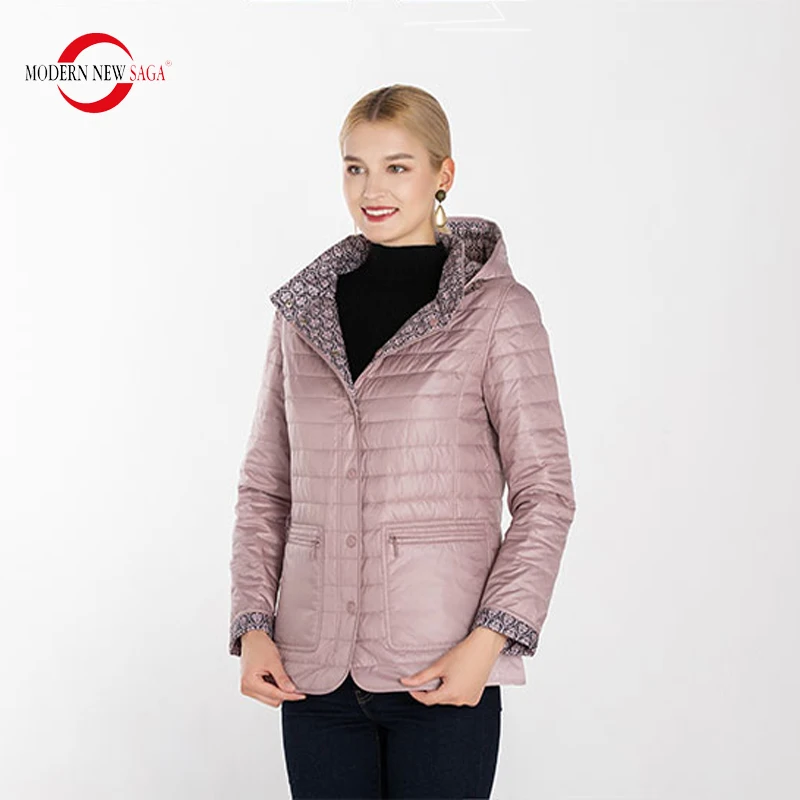 MODERN NEW SAGA 2019 New Autumn Collection Women Short Coat And Jacket Female Slim Cotton Padded Basic Tops Thin Hooded Parkas