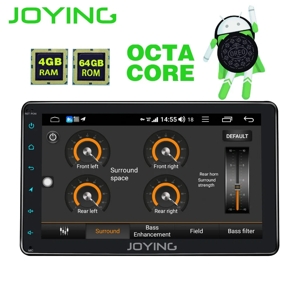 Clearance Joying 8"Single Din Octa Core 4GB+64GB 1.8GHz Android 8.1 Car Radio Stereo Head Unit GPS Multimedia Player Built-in 4G Modem DSP 2