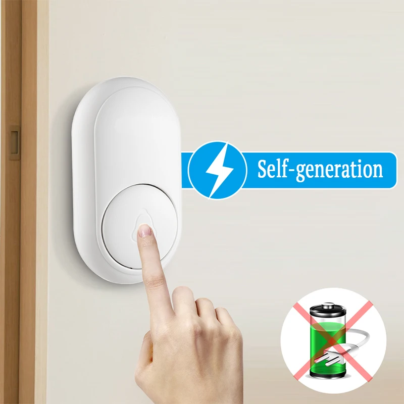 Self Power Generation Wireless Doorbell Smart Ring Doorbell Long Distance Remote Control No Need Battery Self Power Generation Wireless Doorbell Smart Ring Doorbell Long Distance Remote Control No Need Battery