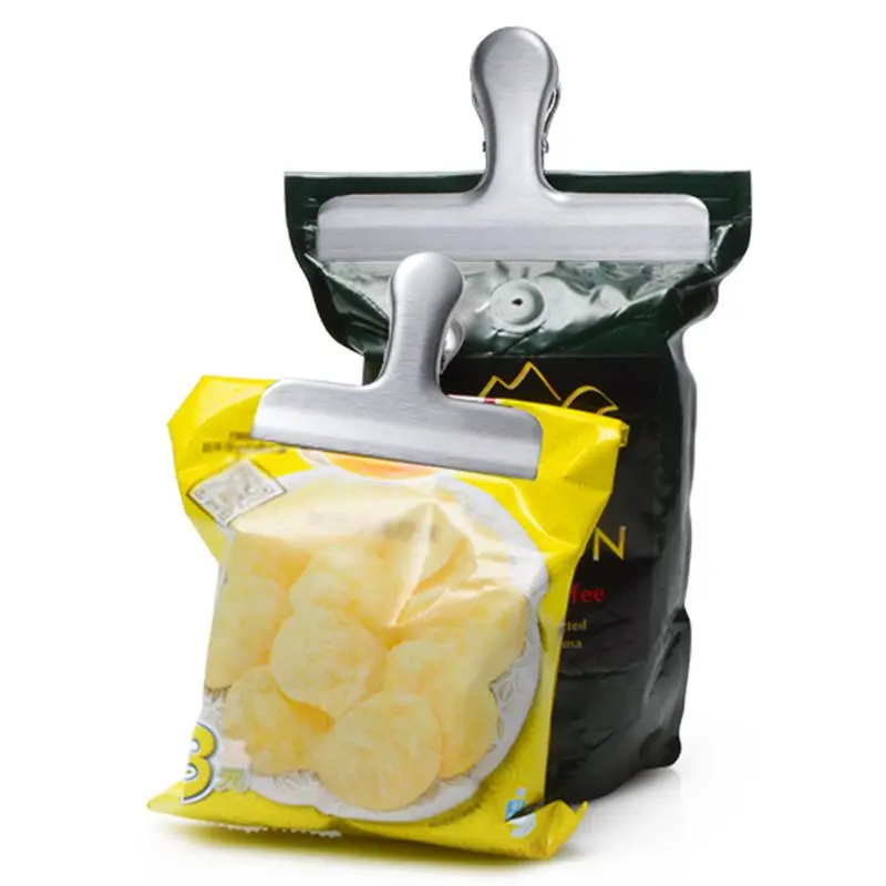 Snacks Sealed Food Clips Stainless Steel Coffee Beans Sealed Food Storage Bags Travel Kitchen Gadgets