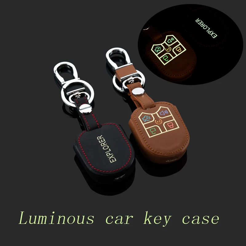 Genuine Leather Car Keychain Key ⑤ Fob Fob Case Cover For