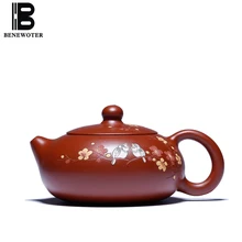 200cc Исин фиолетовый чайник глины ручной росписью сорока цветок сырой руды Dahongpao Чжу грязи Zisha горшок Книги по искусству Утварь чайник подарки на день рождения