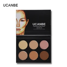 UCANBE бренд 6 цветов 3D лицо консилер палитра для макияжа светильник Средний Контур корректирующий крем водонепроницаемый длительный косметический набор