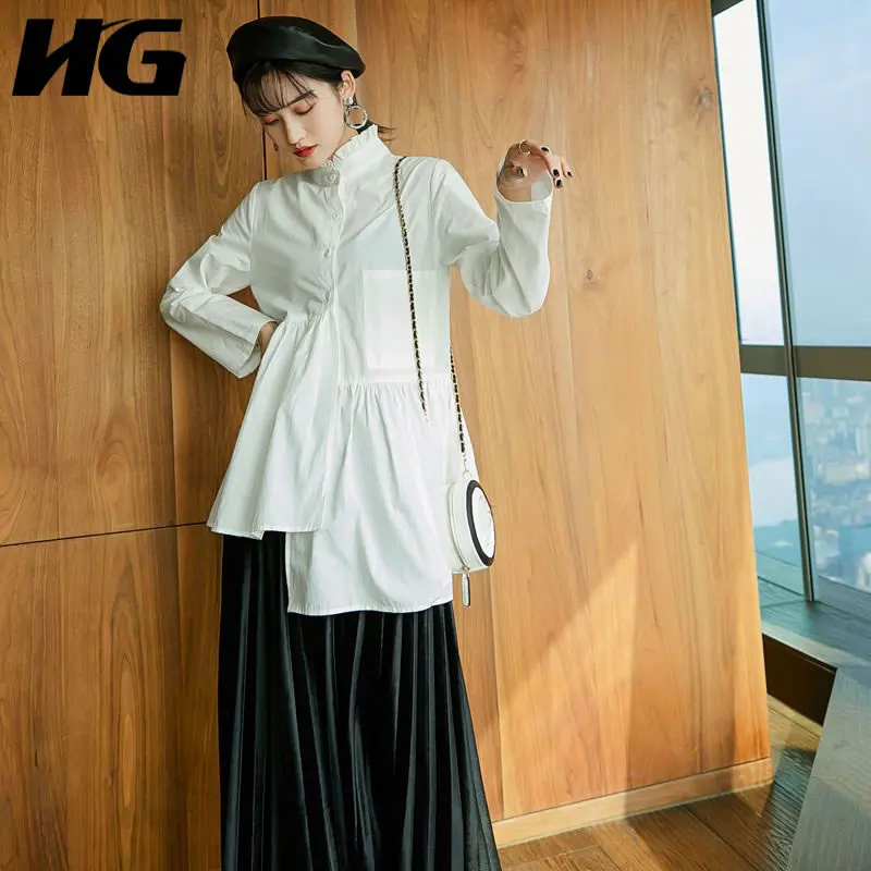 Free Shipping solid color stand collar women fashion brand