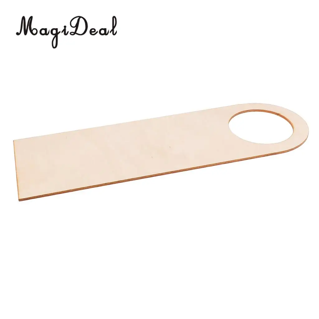 MagiDeal 5 Pieces Creative Wood Door Knob Hanger Signs for DIY Kid Craft Round/Bear/Giraffe