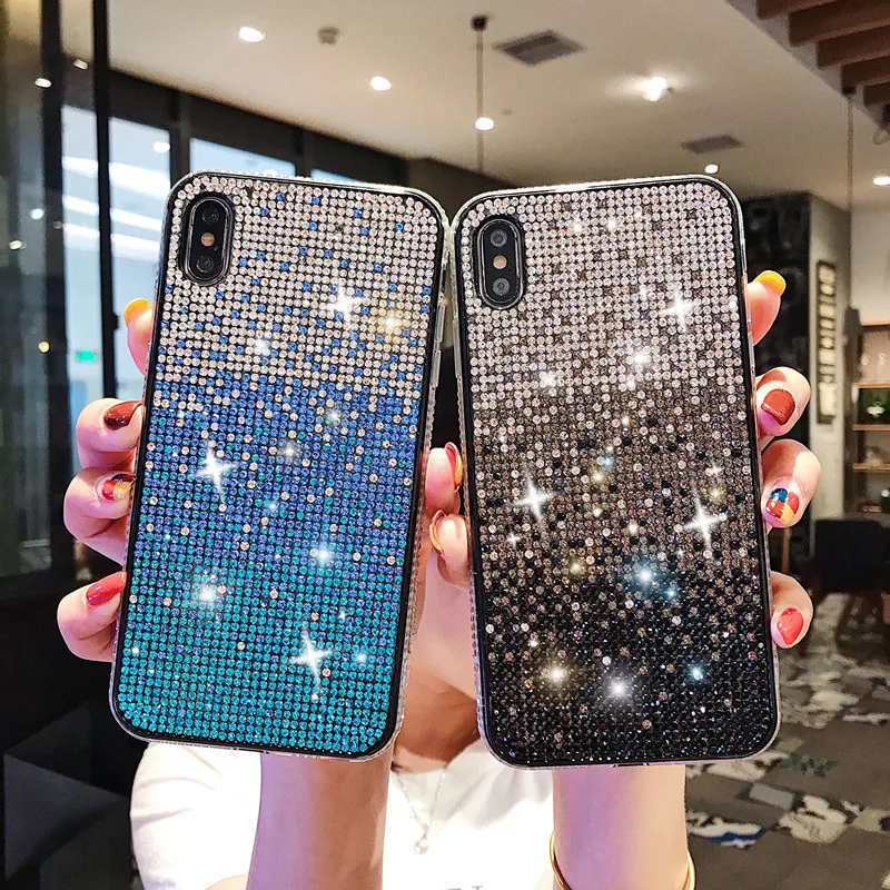 Чехол для iPhone 11 Pro Max X Xr Xs роскошный корейский чехол с градиентом блестящий