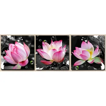 

Full square Diamond embroidery lotus flowers 5D DIY Diamond Painting Cross Stitch pattern mosaic Rhinestone Puzzle needlework