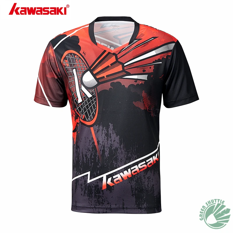 

2019 Genuine 100% New Kawasaki Badminton Shirt Ink Color ST-S1105 Men And Women Short-sleeved Blouse Clothes